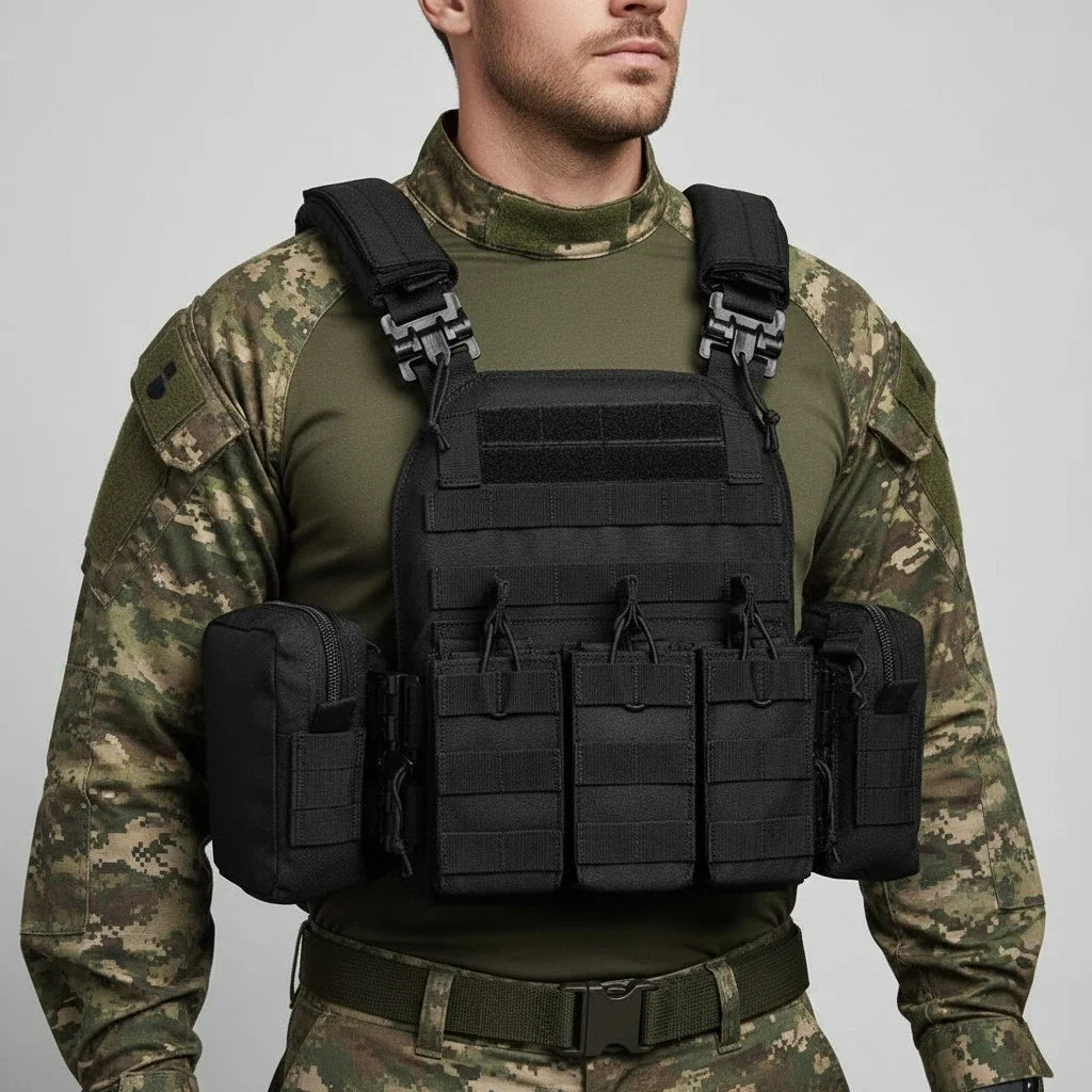 Gilet Tactique Militaire Plate Carrier MOLLE