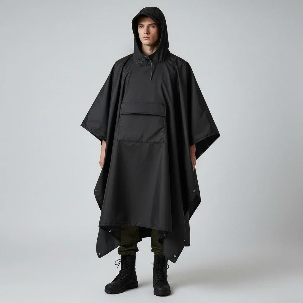 Poncho Militaire Noir - Noir
