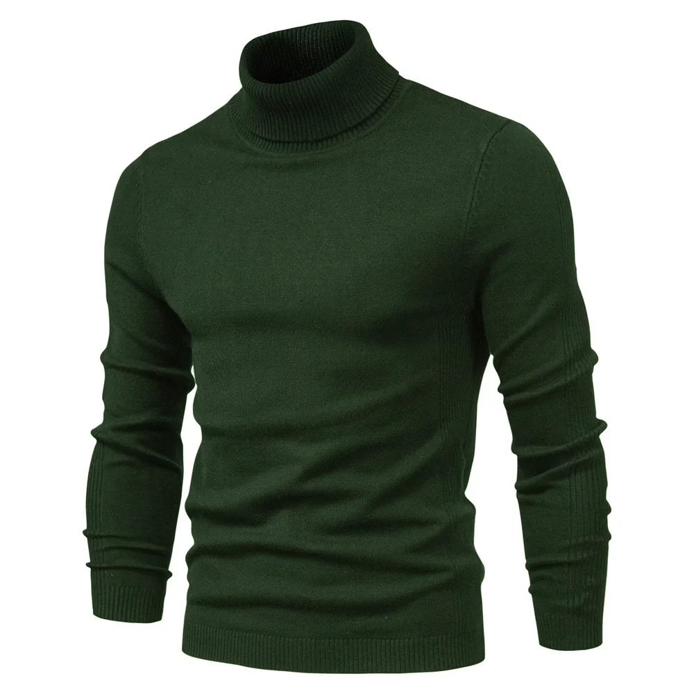 Pull Col Roulé Militaire - Vert / M