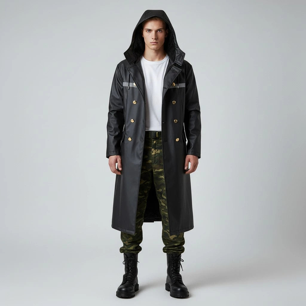 manteau long militaire homme