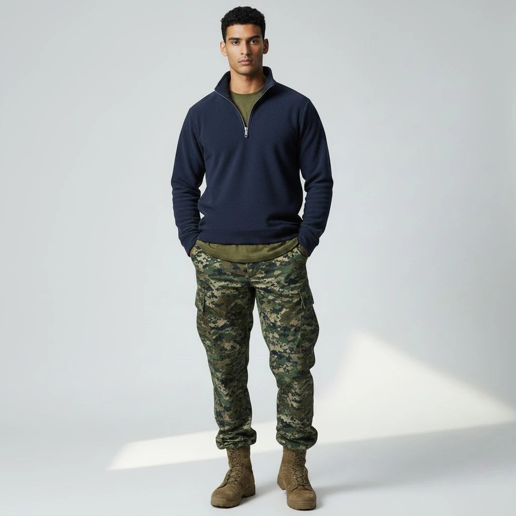 pull bleu marine militaire 