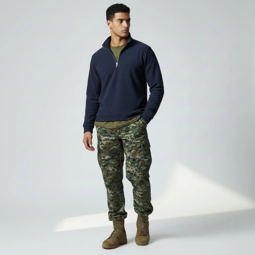pull bleu marine militaire
