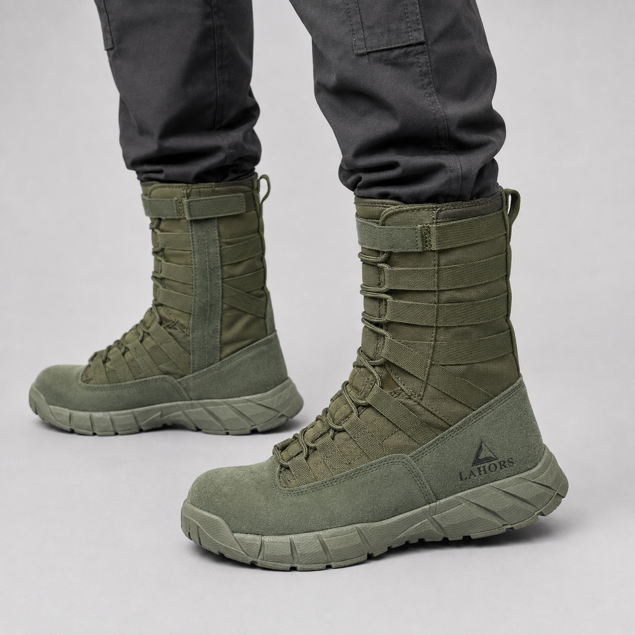 Bottes Cuir Homme Style Militaire