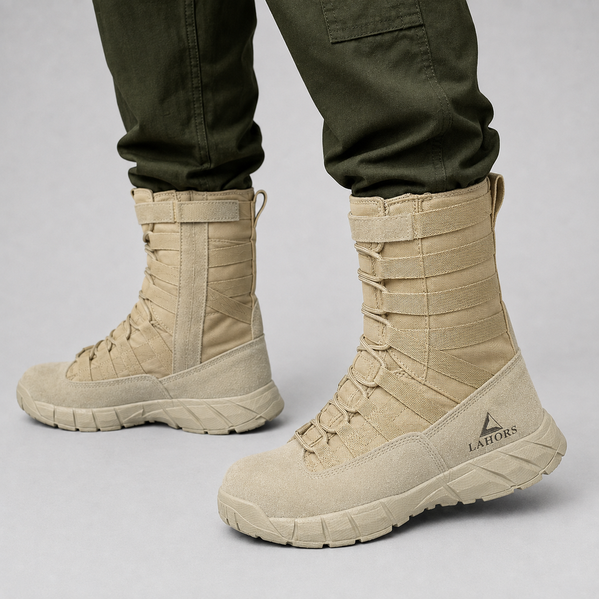Bottes Cuir Homme Style Militaire