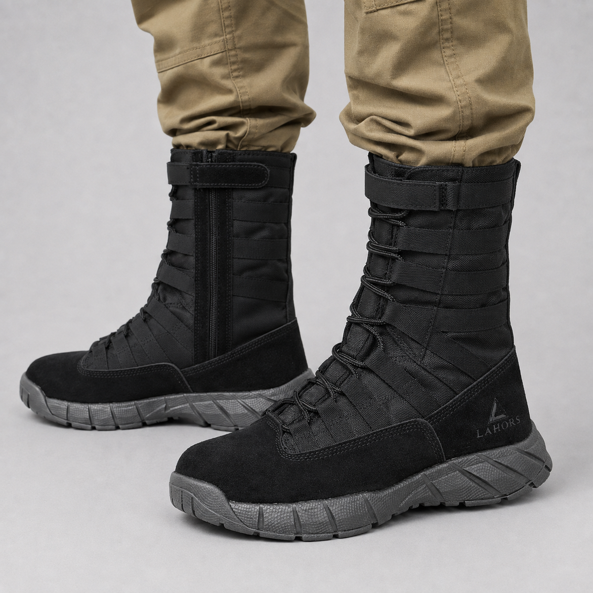 Bottes Cuir Homme Style Militaire