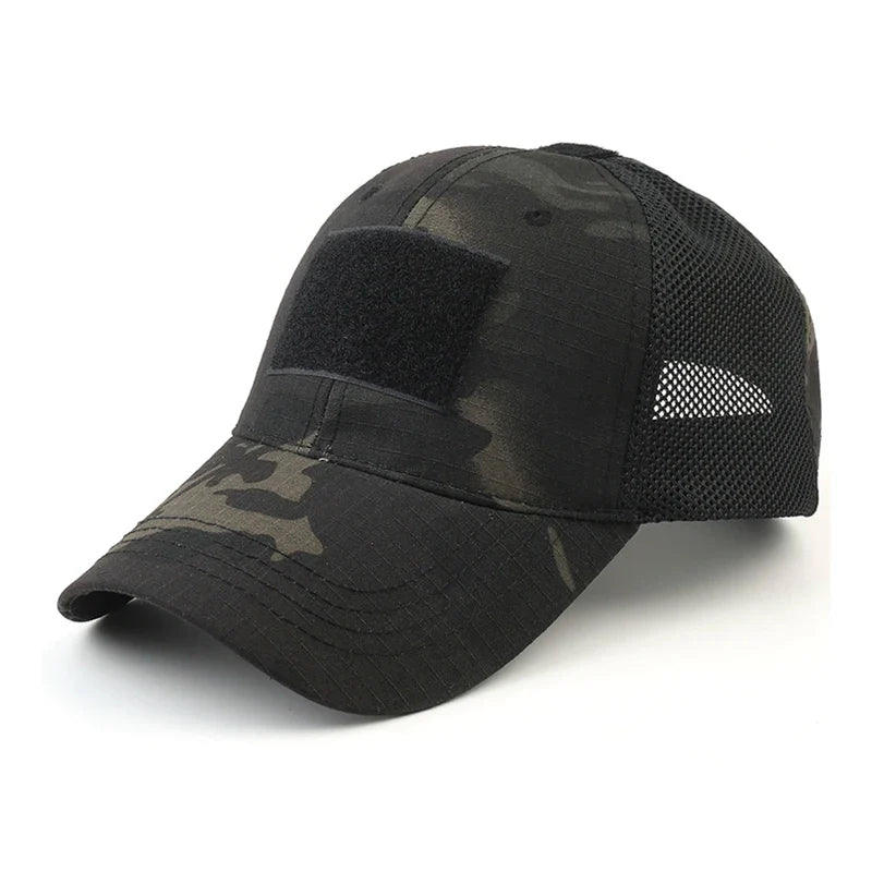 Casquette Militaire Homme Été - Noir camouflage