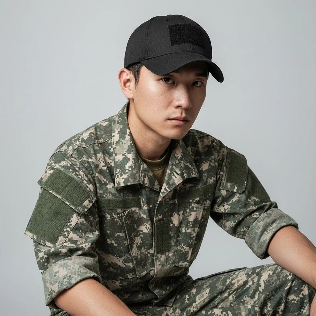 Casquette Militaire Noire - 55-62CM / Noir