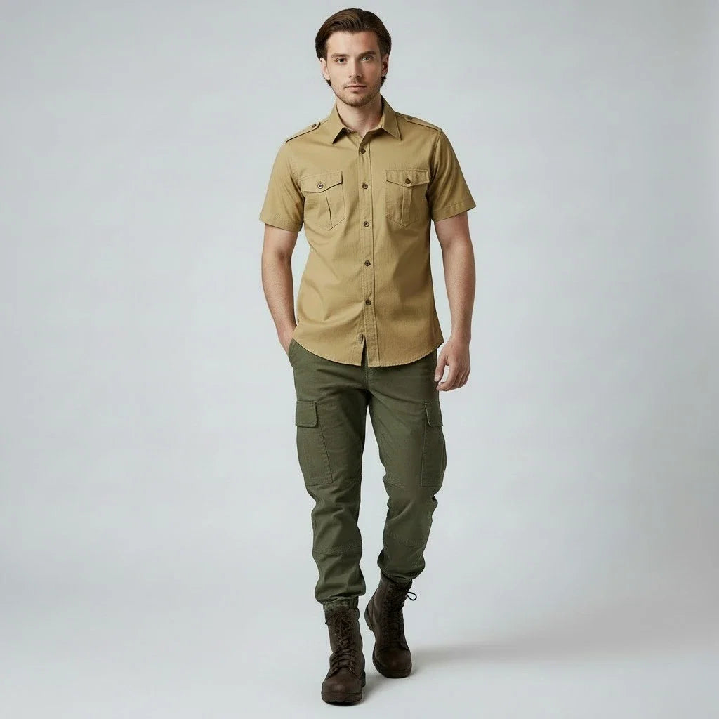 Chemise Kaki Militaire Homme