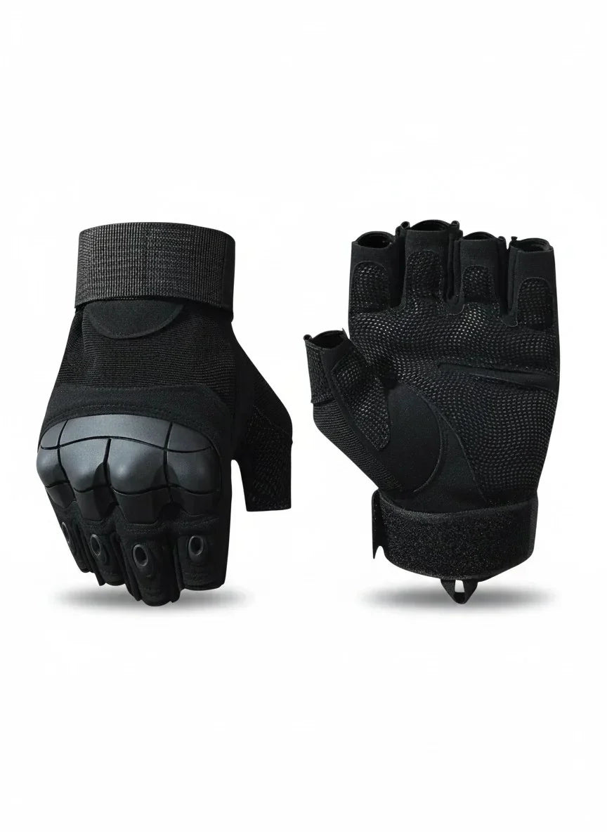 Gant Tactique Militaire Demi Doigt - Noir / M