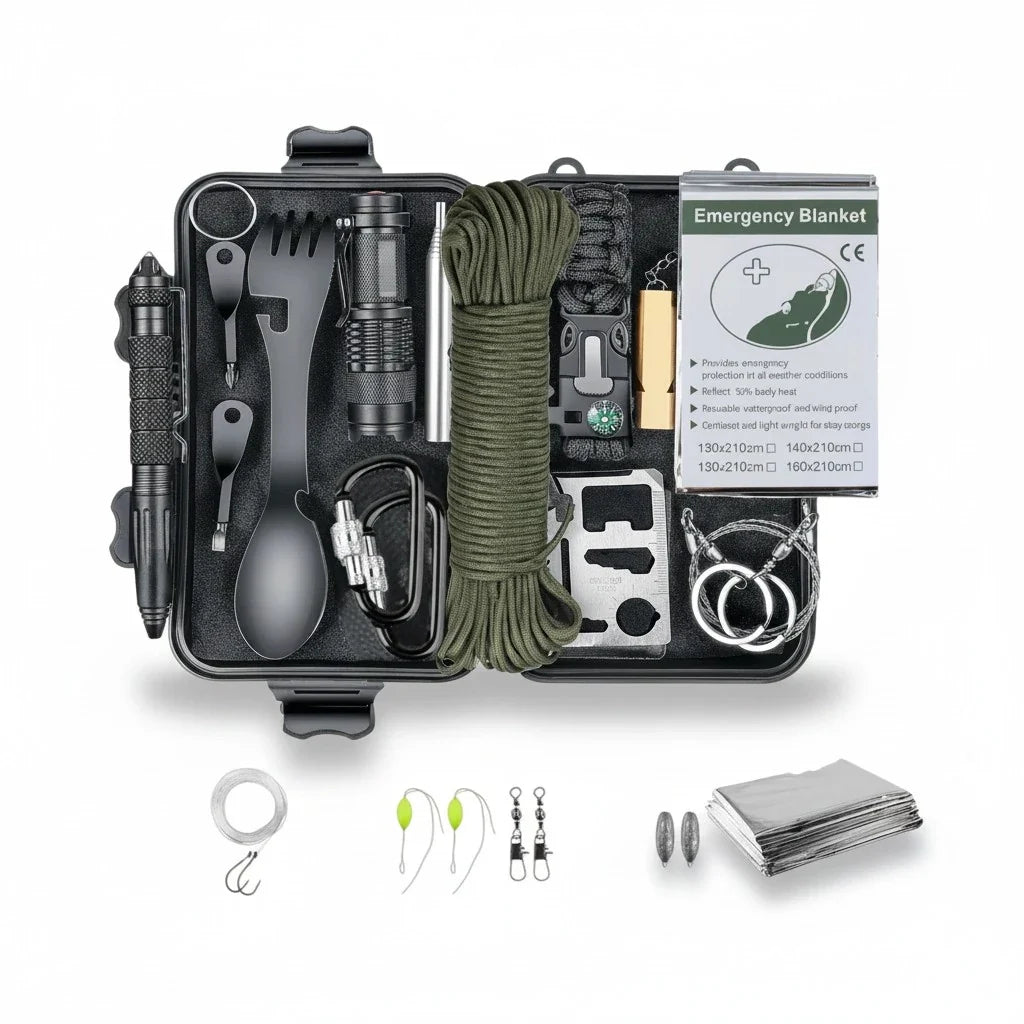 Kit de survie tactique - Noir