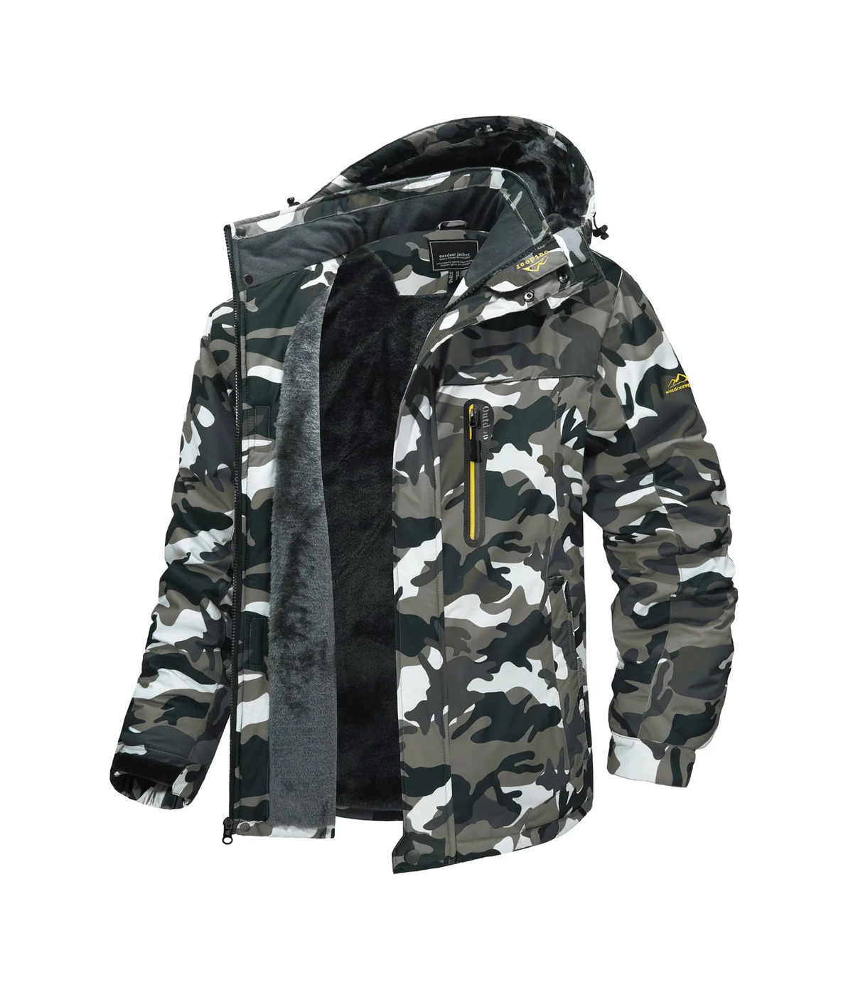 Manteau Militaire Homme Hiver - Noir camouflage / XS