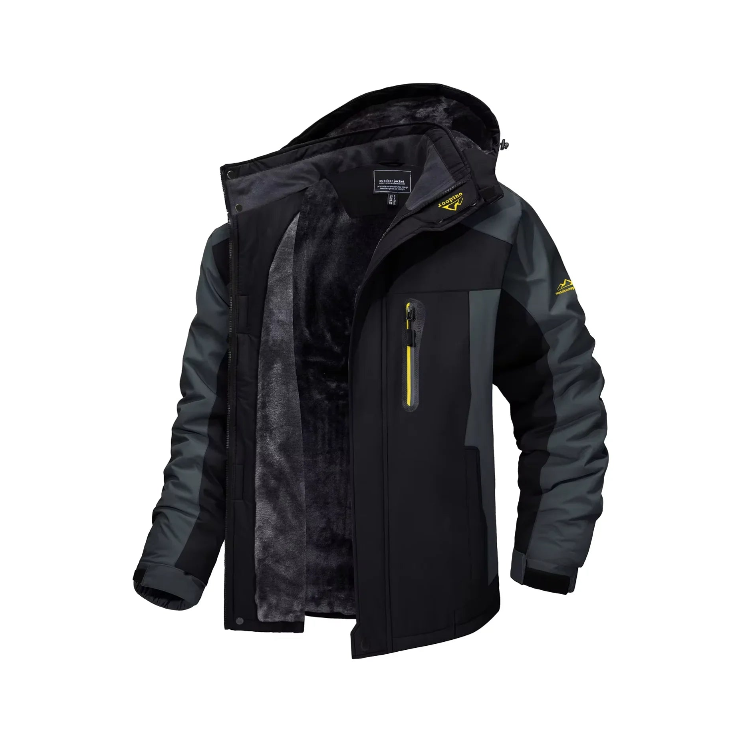 Manteau Militaire Homme Hiver - Noir et Gris / XS