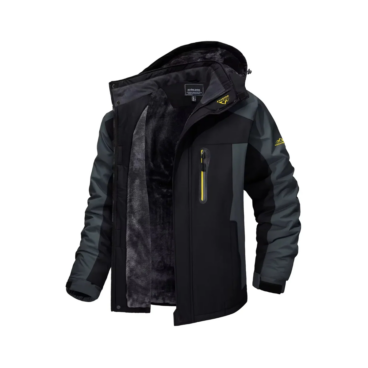 Manteau Militaire Homme Hiver - Noir/Gris / XS