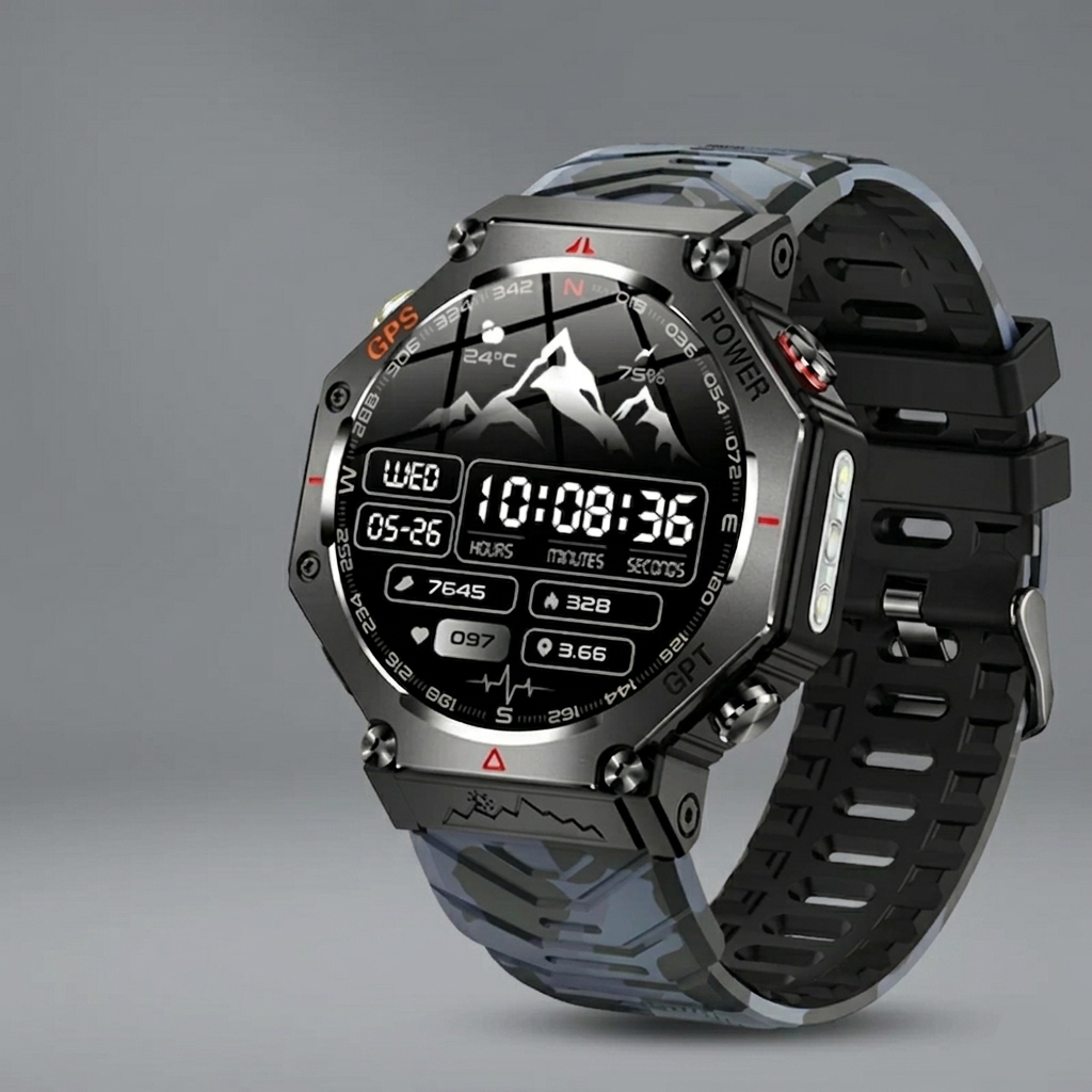 Montre Connectée Militaire Incassable - Camouflage