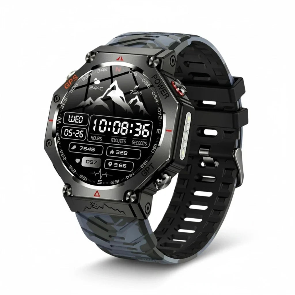 Montre Connectée Militaire Incassable - Camouflage
