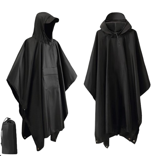 Poncho Militaire Noir - Noir