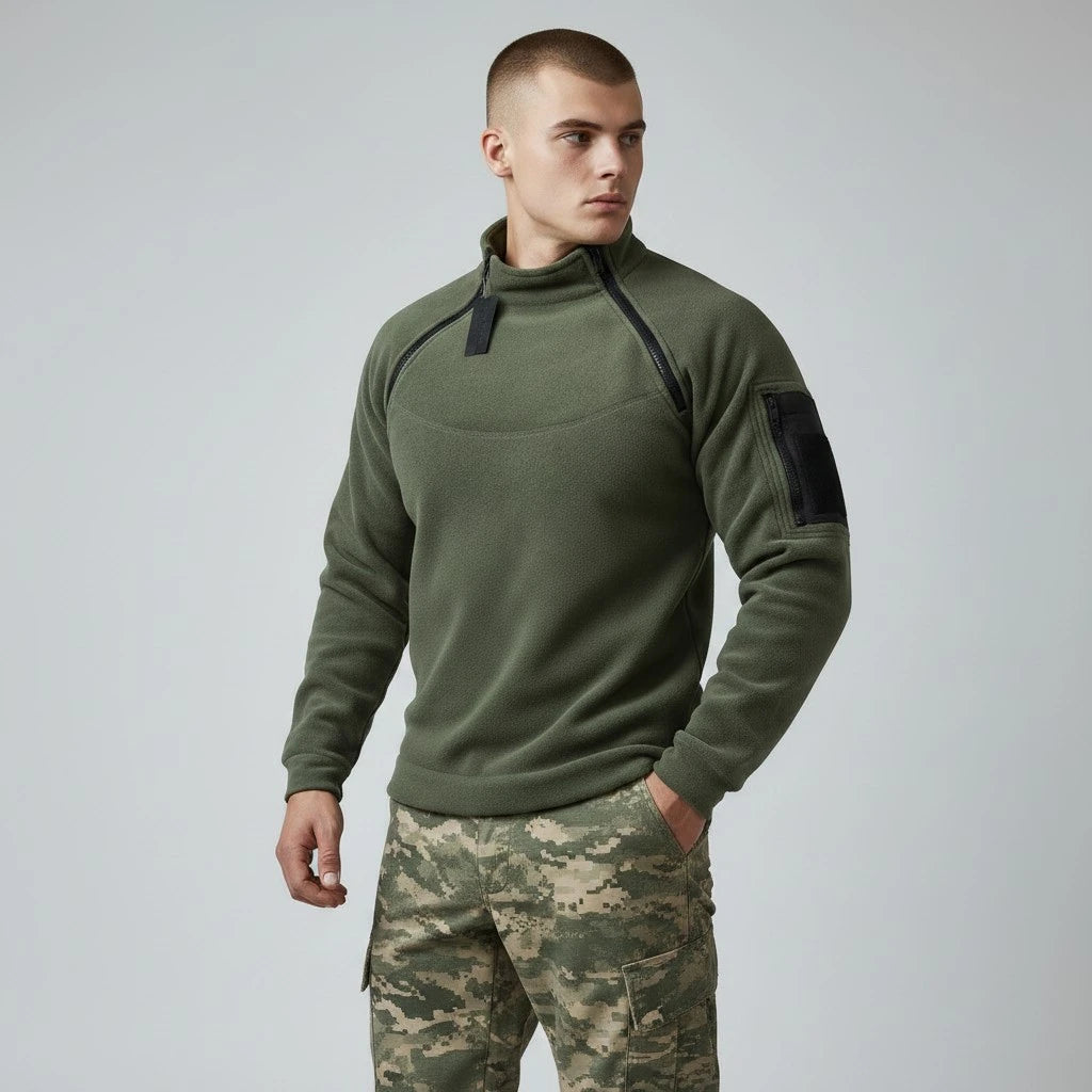 Pull militaire homme vert