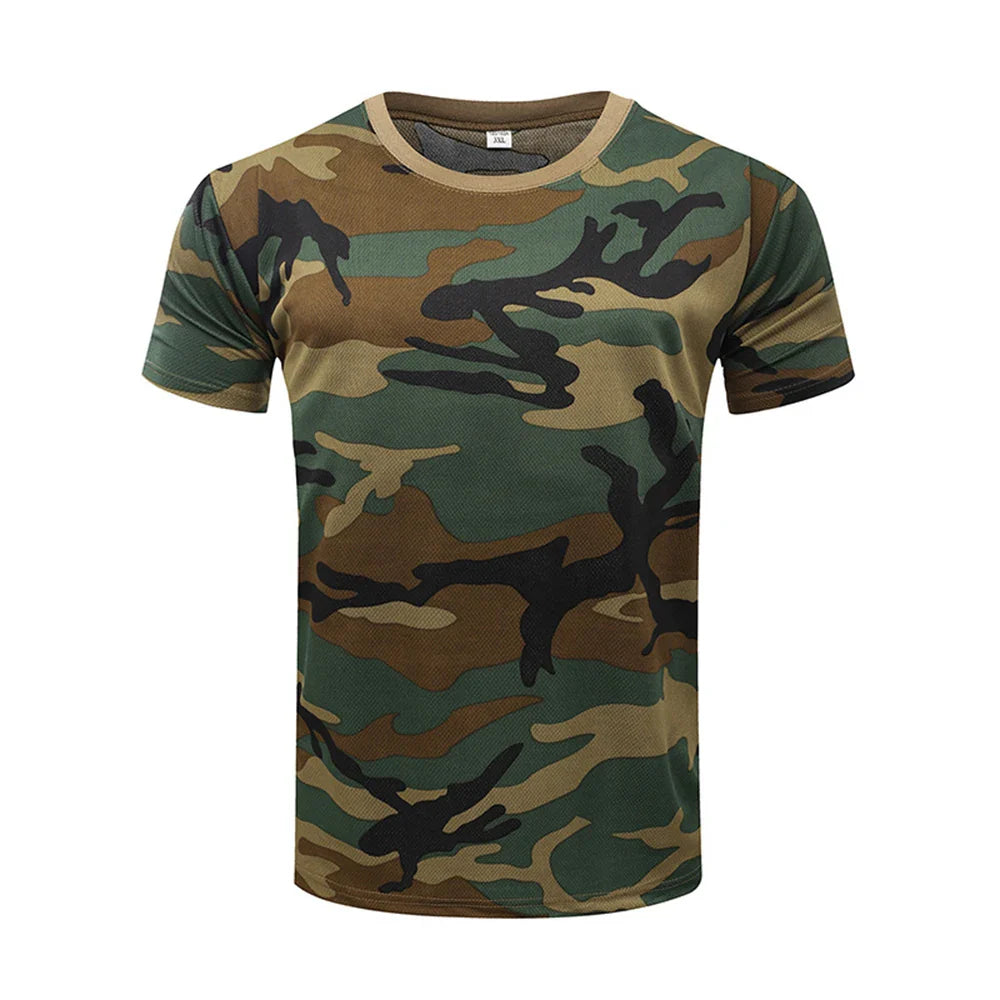 T Shirt Camouflage - Vert camo / M