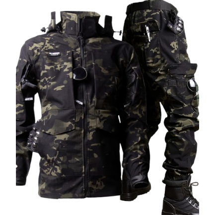 Treillis Militaire Noir - Noir capo / S